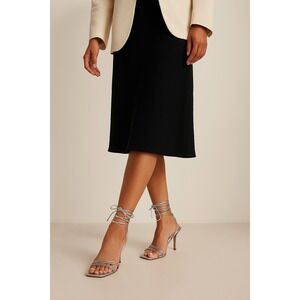 Schutz Silver Strappy‎ Lace-Up High Heel Sandals Snakeskin 8.5B Leather Sole